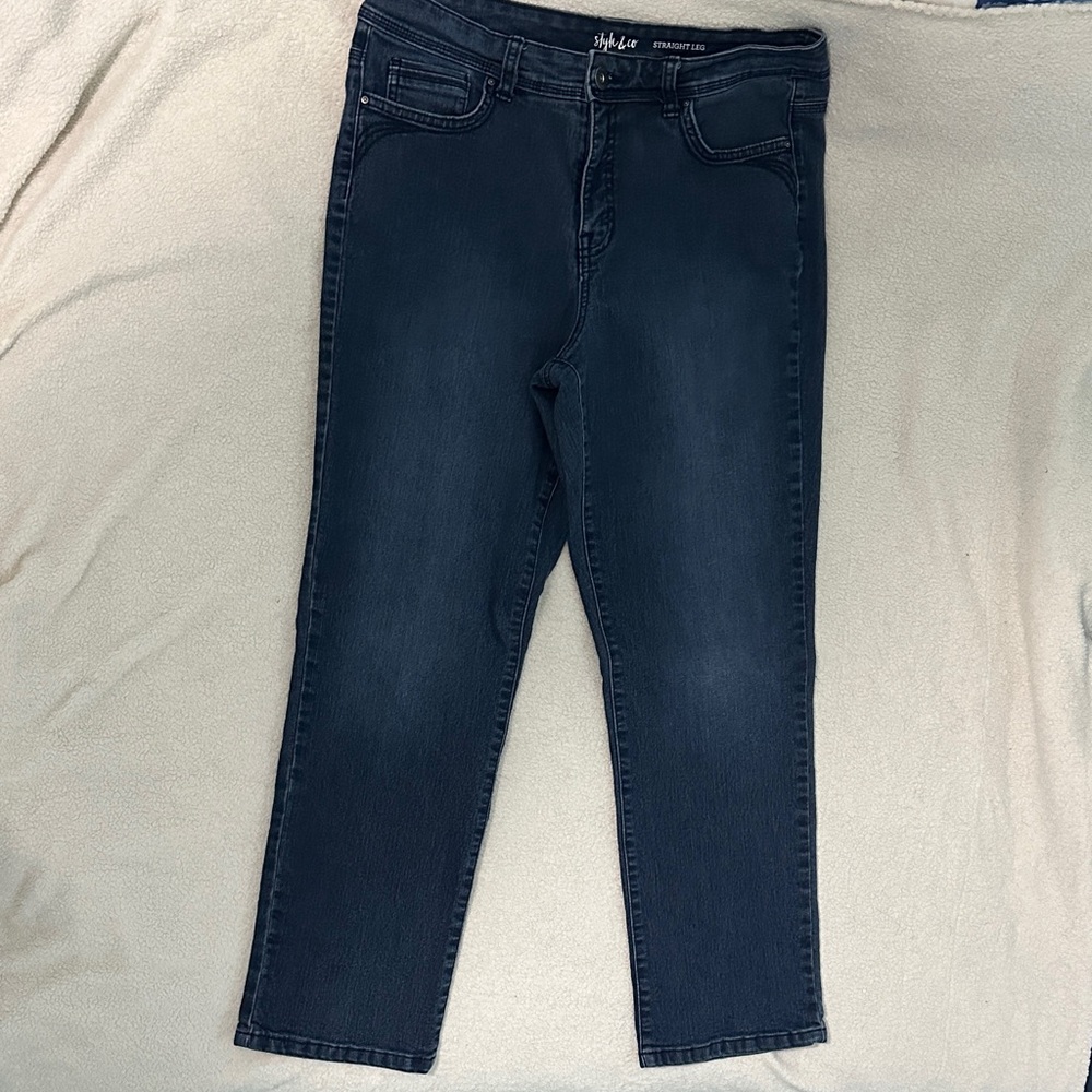 Style & Co Women's Dark Blue Straight Leg Jeans